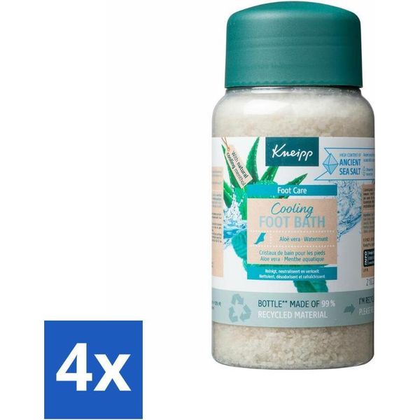 Da Pediluvio Kneipp - Rinfrescante - Aloe Vera E Menta Acquatica - 600 G - Confezione Risparmio - 4 Pezzi-image