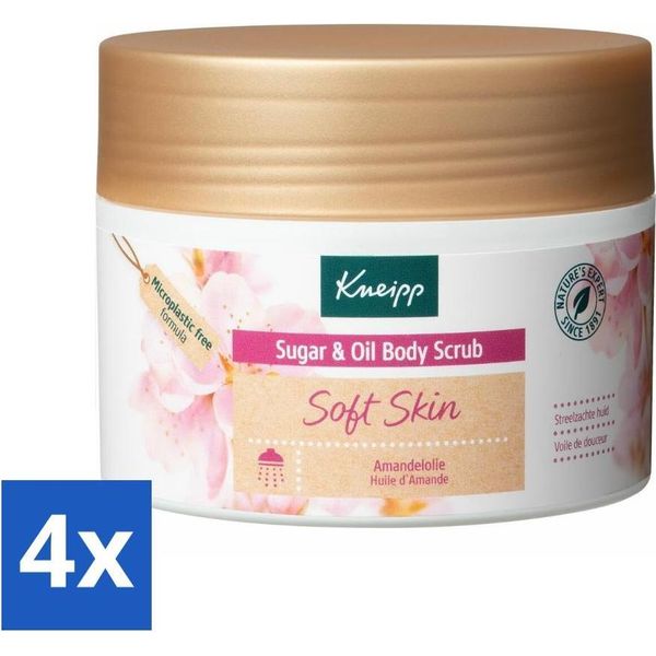 Kneipp - Scrub Corpo - Zucchero E Olio - Pelle Morbida - Per Pelli Secche E Sensibili - 220 G - Value Pack - 4 Pezzi-image