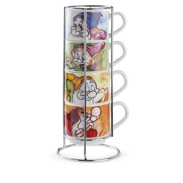 Egan Disney The Seven Dwarfs Set Di 4 Tazze Da Caffè Espresso Impilabili-image