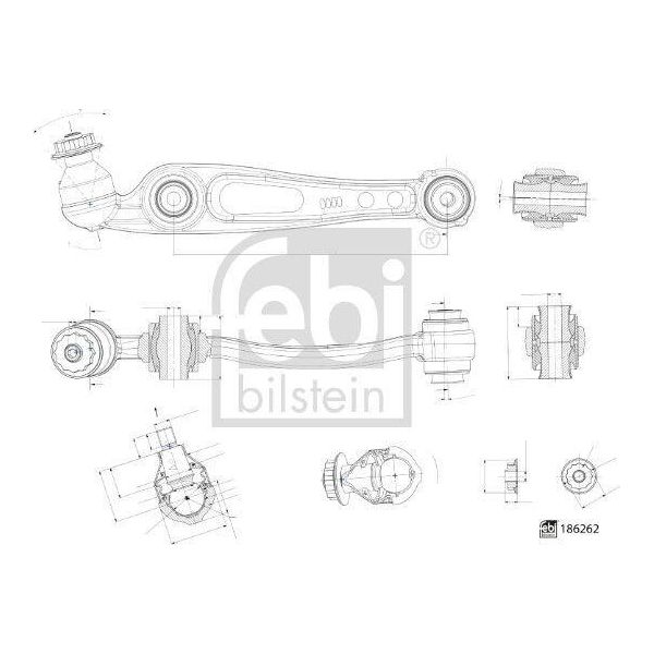 Febi Bilstein Set Ruota Sterzo RadaufhÄNgung Assale Posteriore Inferiore Anteriore Destro-image