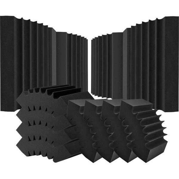 Set Di 4 Pannelli In Schiuma Acustica 42X16X30Cm - Isolamento Acustico - Pannelli Acustici Per Home Cinema E Studio - Assorbimento Acustico-image