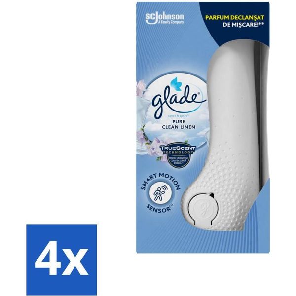 Glade - Holder Sense & Spray - Pure Clean Linen - 18 Ml - Confezione Risparmio - 4 Pezzi-image