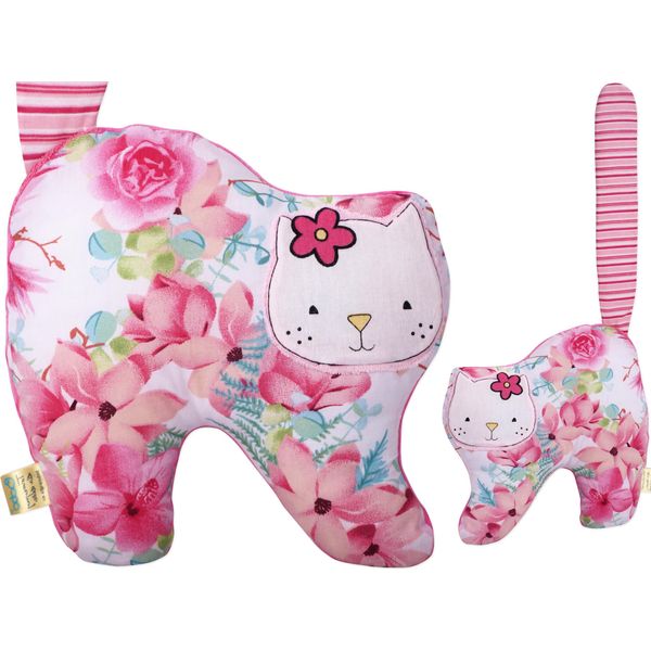 Bobo Gatto Coccolone Mascotte - Fiori Rosa-image