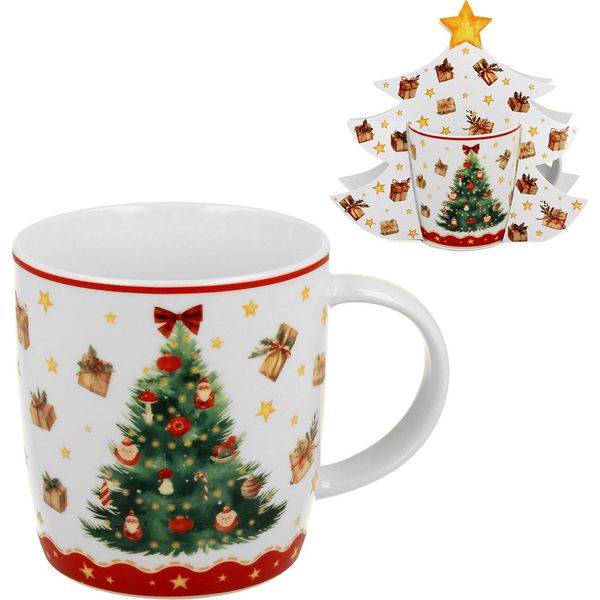 Tazza In Porcellana In Confezione Regalo Albero Di Natale 3-image