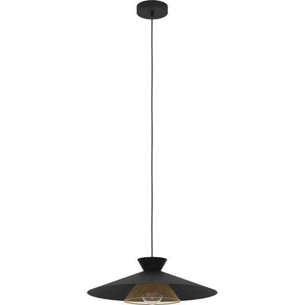 Grizedale Lampada A Sospensione Lampada A Sospensione Lampada A Sospensione - H110 X Ø50 Cm - Nero, Ottone - 1X40W Escl. - IP20-image