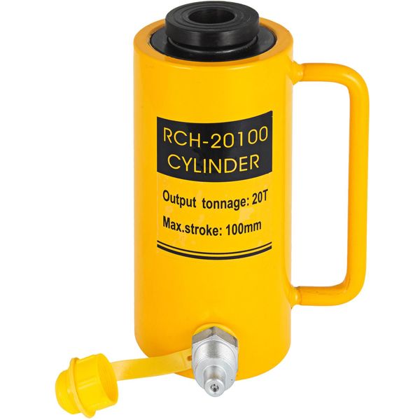 Cilindro Idraulico Vevor Cilindro Idraulico Capacità 20T Cilindro Idraulico 100 Mm Corsa A Singolo Effetto Portatile Giallo, Martinetto Idraulico 44000 Libbre Martinetto A Pistone Cavo Cilindro Idraulico 9 Kg Per I Produttori Riggers-image