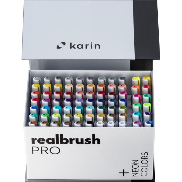 Karin Realbrush Pro Mega Box Plus Con 72 Colori, 3 Frullatori E Astuccio Esclusivo-image
