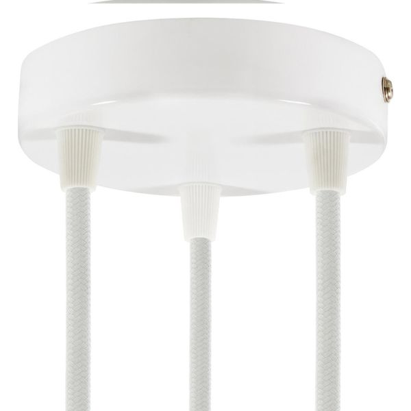 Creative Cables - Kit Rosone Cilindrico In Metallo A 3 Fori - Conico, Bianco Lucido-image