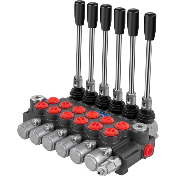 Succebuy Valvola Di Controllo Direzionale Idraulica Di Succebuy, Design A 6 Bobine, Valvola Di Carico Da 11 Gpm, Pressione Di 3600 Psi, Valvole E Comandi Idraulici Per Trattori, Caricatori E Serbatoi-image