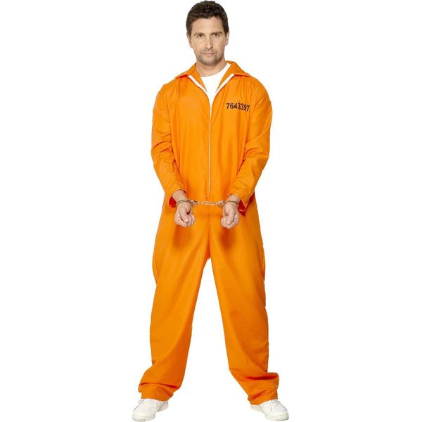 Smiffys - Costume Da Prigioniero "Evaso"" SM3388 (L) (Arancione)"-image
