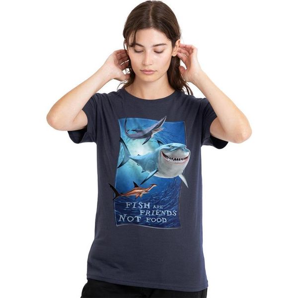 Alla Ricerca Di Nemo - Maglietta "I Pesci Sono Amici"" Da Donna TV25167 (L) (Blu Navy)"-image