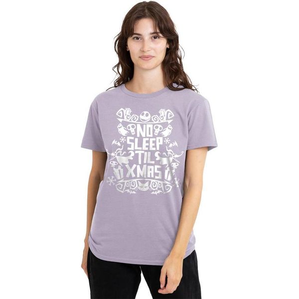 The Nightmare Before Christmas - Maglietta Da Donna "No Sleep Till Xmas"" TV25238 (S) (Lavendel)"-image