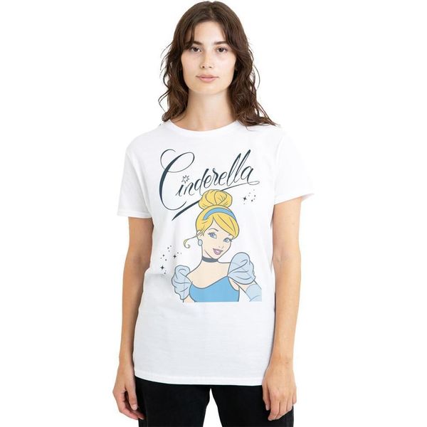 Cenerentola - Maglietta "Headshot With Fancy Script"" Da Donna TV25191 (L) (Bianco)"-image