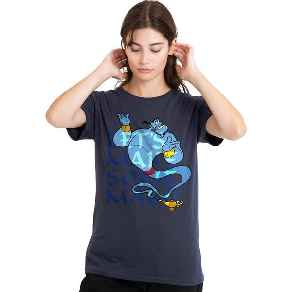 Aladdin - Maglietta Da Donna "Let's Make Some Magic"" TV25330 (S) (Blu Navy)"-image