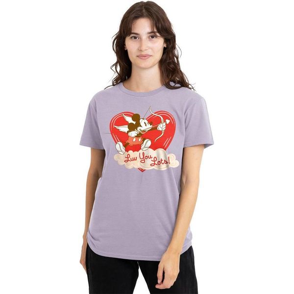 Disney - "Luv You Lots!"" Maglietta Da Donna, San Valentino TV25375 (Xl) (Lavanda)"-image