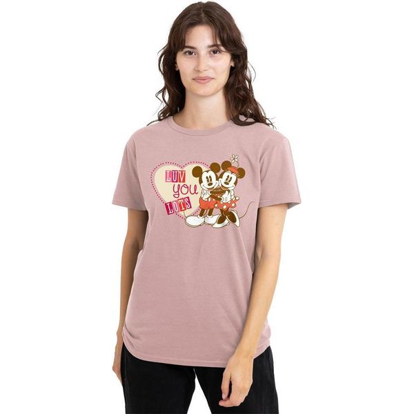 Disney - "Luv You Lots!"" Maglietta Da Donna, San Valentino TV25360 (L) (Rosa)"-image