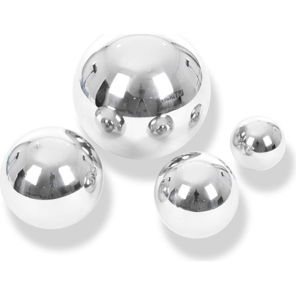 Eduplay 110306 Palline Sensoriali Ø 6, Ø 8, Ø 10, Ø 15 Cm, Argento, 4 Pezzi (1 Set)-image