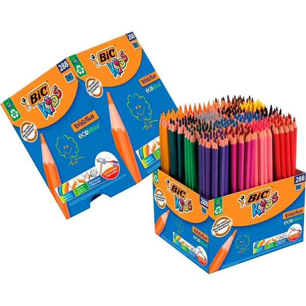 Matite Colorate Bic Kids Evolution Ecolutions, Confezione Da 288 Pezzi-image
