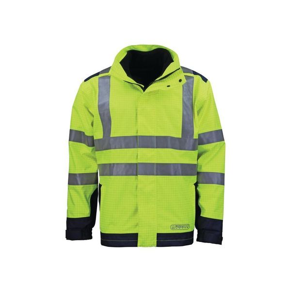 Giacca Anti-Intemperie, Antifiamma E Alta Visibilità Taglia M Giallo/Blu Asatex-image