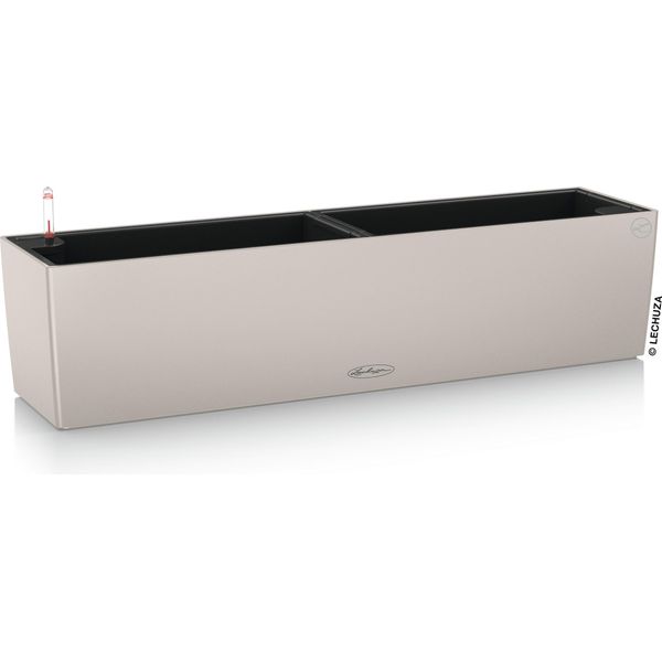 Fioriera Lechuza Balconera Colore 80 Marrone Sabbia | Cassetta Da Balcone Con Sistema Di Irrigazione, 2 Inserti Per Piante | Superficie Opaca | 79 X 19 X 19 Cm | 15706-image