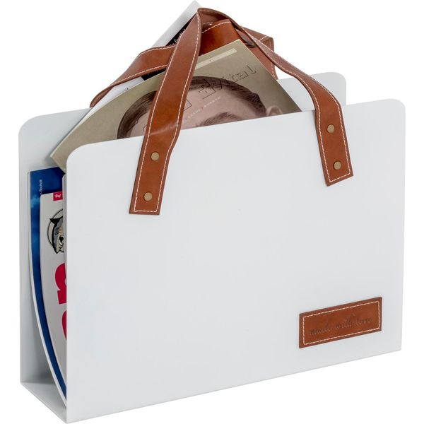Haku MöBel Portariviste Marrone, Bianco - Similcuoio, Metallo, L/H/D: 35X38X10 Cm-image
