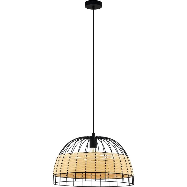 Eglo 43312 Anwick E27 Lampada A Sospensione Ø500Mm Natura Nera-image