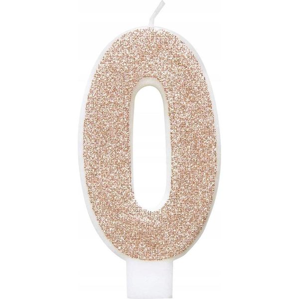 Candela Di Compleanno Numero Candele Vari Disegni Disponibili Champagne-Oro 7 Cm-image