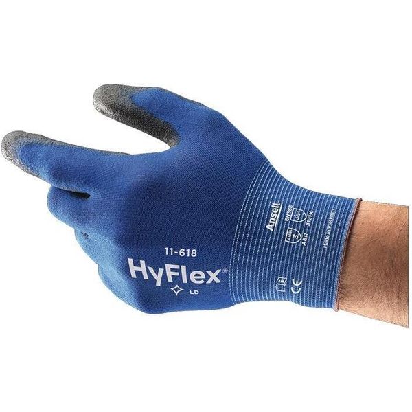 Guanti Hyflex® 11-618 Taglia 10 Blu/Nero En 388 Psa Ii Nyl.W.Pu Ansell-image