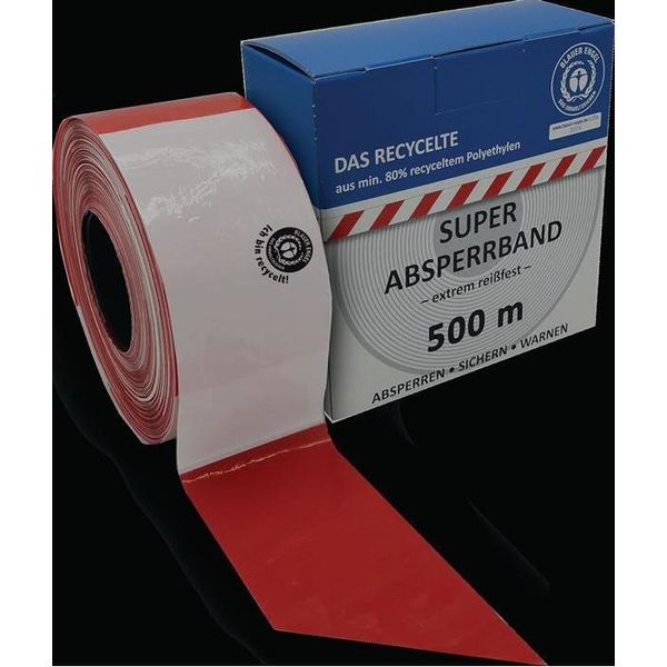 Nastro Barriera L.500M L.80Mm Rosso/Bianco Bloccato, Riciclato 500M/Scatola-image
