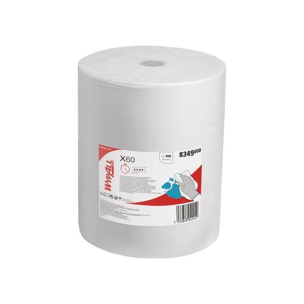 Panno Di Pulizia Wypall X60-8349 L380Xw420Circa Mm Bianco A 1 Velo 650 Pz./Confezione.Wypall-image
