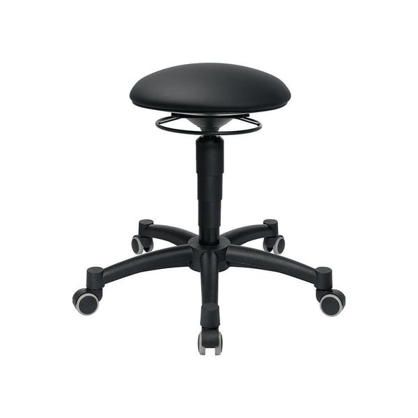 Sgabello Girevole Body Balance Con Rivestimento In Pelle Finta Nero H.420-550Mm Topstar-image