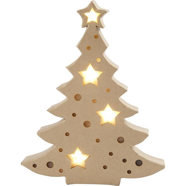 Figura Luminosa In Cartapesta, Albero Di Natale, H 27 Cm, L 21,5 Cm, 1 Pezzo, Profondità 4 Cm-image