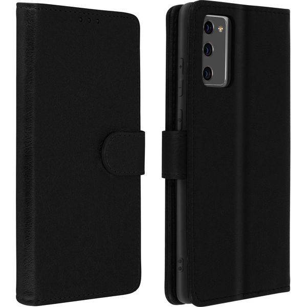Avizar, Flip Cover Portafoglio, Custodia In Similcuoio Per Galaxy Note 20, Nero-image