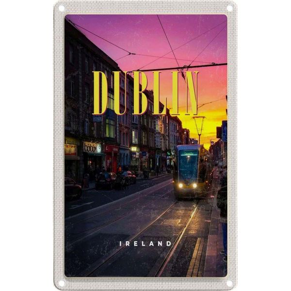 Vianmo Insegna Di Latta 30X20 Cm Dublin Ireland Sonnenuntergang-image