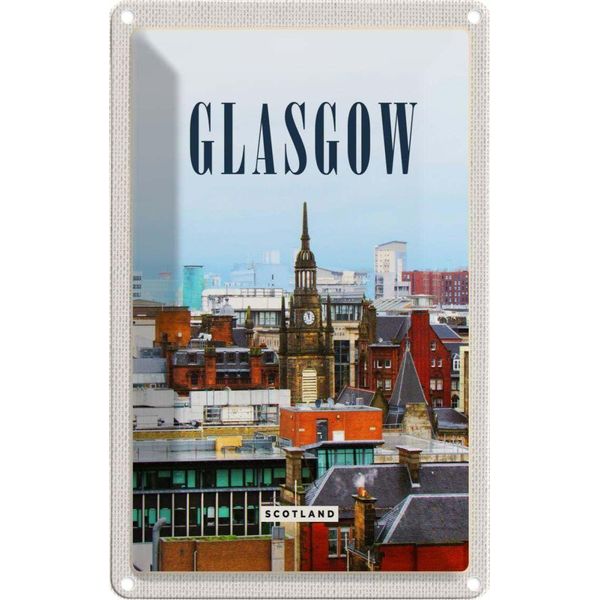 Vianmo Insegna Di Latta 18X12 Cm Glasgow Scotland Altstadt-image