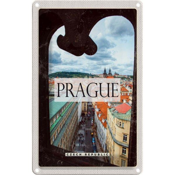 Vianmo Insegna Di Latta 30X20 Cm Prague Altstadt Tschechien-image