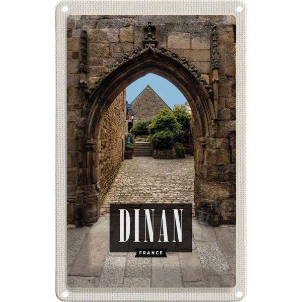 Vianmo Insegna Di Latta 30X20 Cm Dinan France Stadtmauer Schloss-image