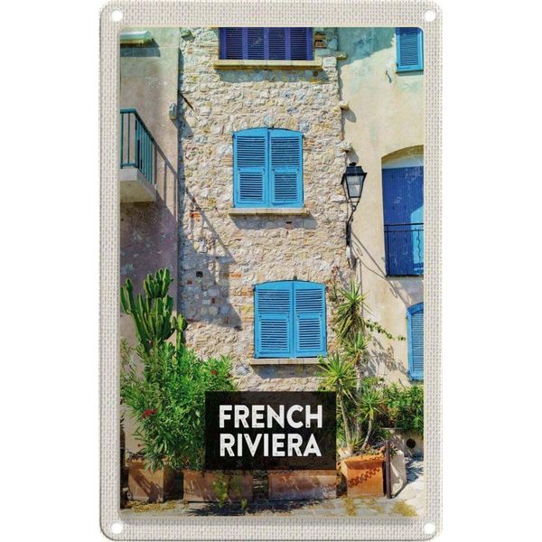 Vianmo Insegna Di Latta 18X12 Cm French Riviera Reiseziel Tourismus-image
