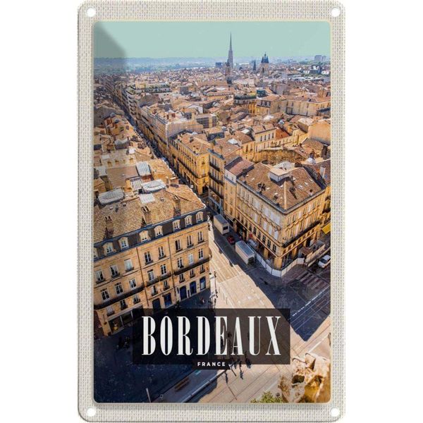 Vianmo Insegna Di Latta 30X20 Cm Bordeaux France Panorma Reiseziel-image