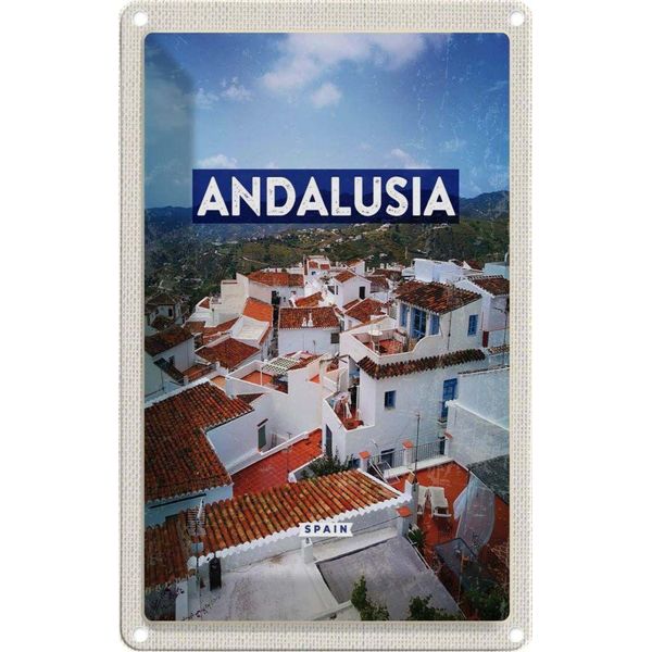 Vianmo Insegna Di Latta 18X12 Cm Andalusia Spain Panorama Tourismus-image