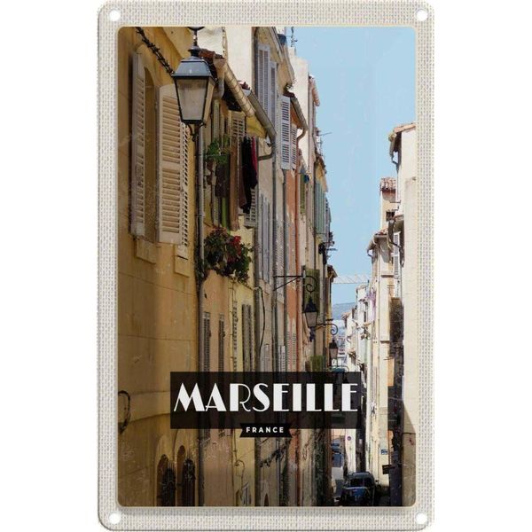 Vianmo Insegna Di Latta 18X12 Cm Marseille France Altstadt Geschenk-image
