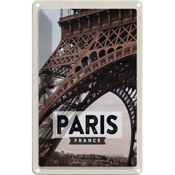 Vianmo Insegna Di Latta 30X20 Cm Paris France Reiseziel Tourismus-image