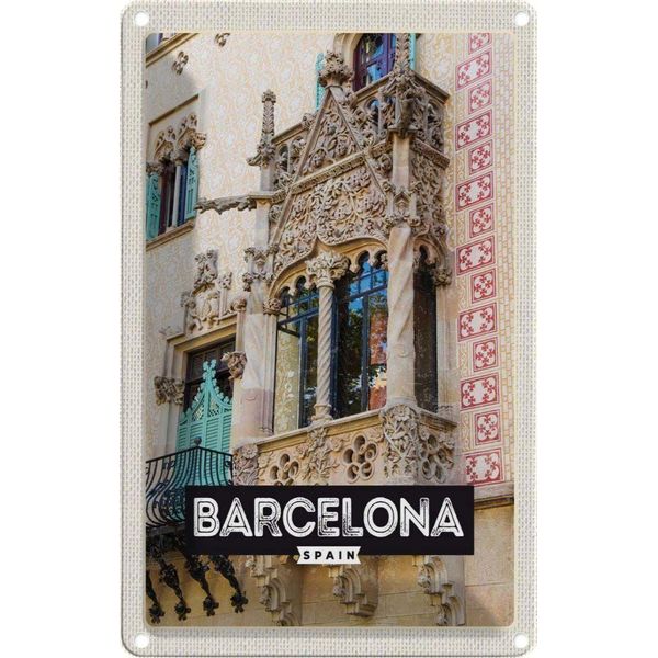 Vianmo Insegna Di Latta 18X12 Cm Barcelona Spain Architektur Tourismus-image