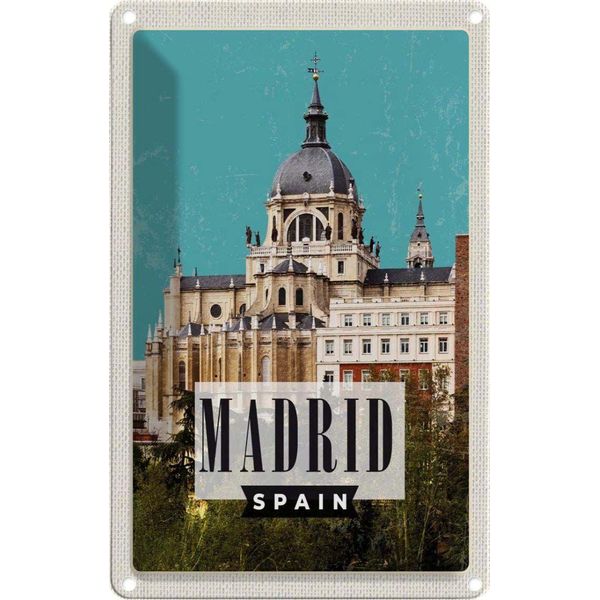 Vianmo Insegna Di Latta 30X20 Cm Madrid Spanien Urlaubsort-image