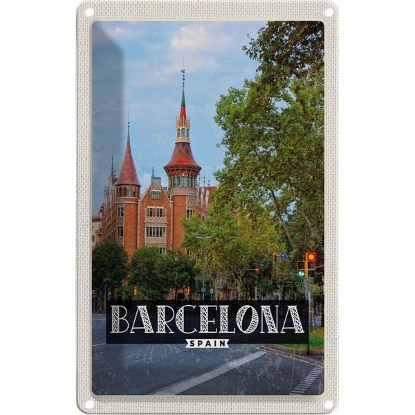 Vianmo Insegna Di Latta 30X20 Cm Barcelona Spanien Natur Innenstadt-image
