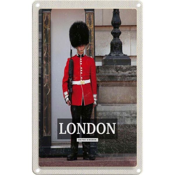 Vianmo Insegna Di Latta 18X12 Cm London Wachmann Buckingham Palace-image