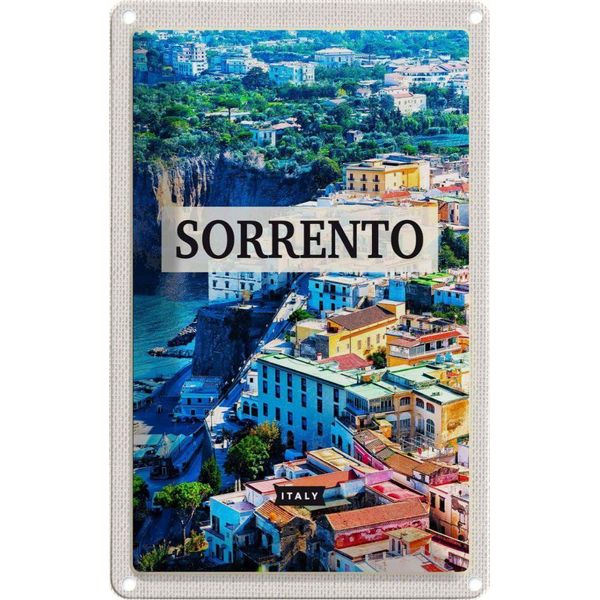 Vianmo Insegna Di Latta 30X20 Cm Sorrento Italien GebäUde Trip-image