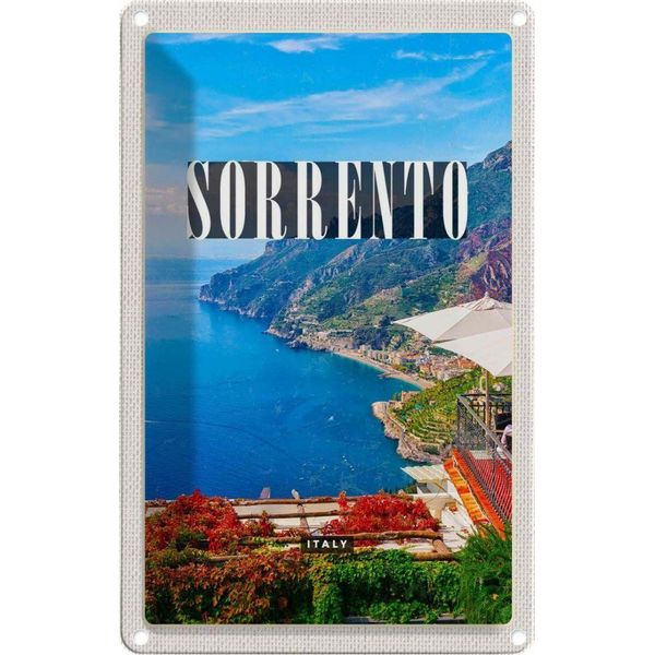 Vianmo Insegna Di Latta 30X20 Cm Sorrento Italien Meer Ausblick Trip-image