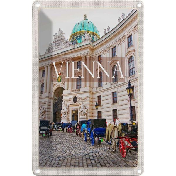 Vianmo Insegna Di Latta 30X20 Cm Wien ÖSterreich Kirche Mosaik-image