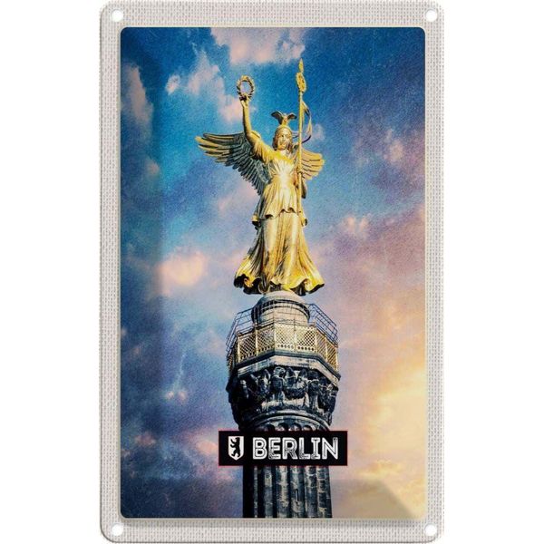 Vianmo Insegna Di Latta 30X20 Cm Berlin De Alexanderplatz SiegessäUle-image